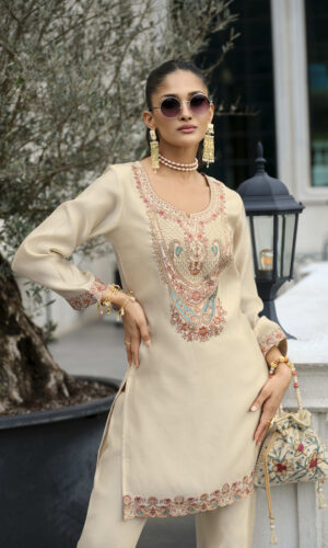 Cream White Anora Co-ord Set for Women