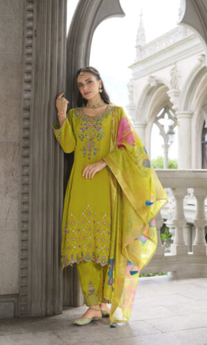 Yellow Sarvari 3-Piece Suit for Women