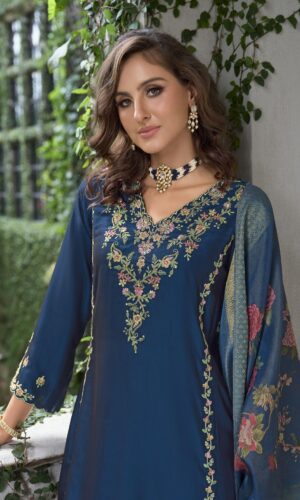 Lily & Lali Blue Malkana Designer Suit Collection