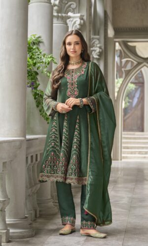 Aasma Dark Green 3-Piece Suit