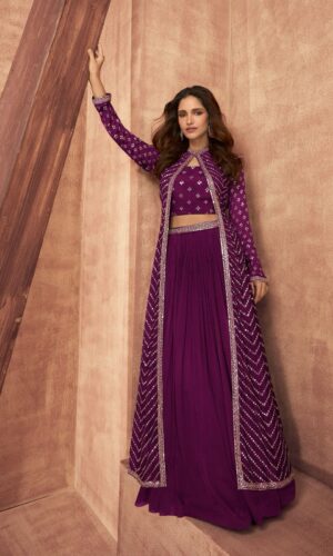 Impression Purple Indo Western Dress | Designer Party & Wedding Wear