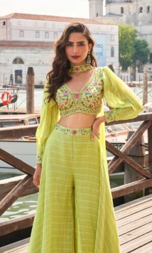 Naina Lime Indo Western Dress for Women