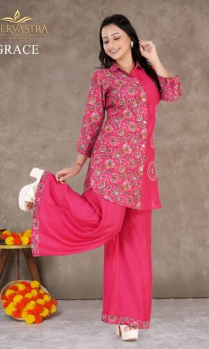 Pink Floral Kurta Set