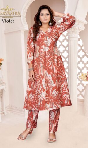 Trendy Peach Floral Print Co-ord Set for Women