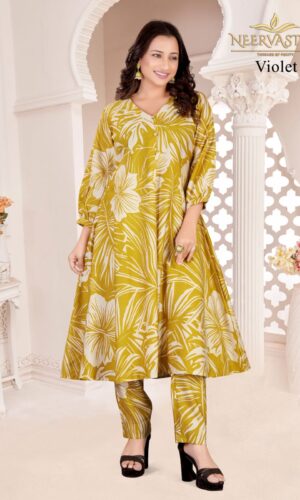 Trendy Mustard Floral Print Co-ord Set for Women