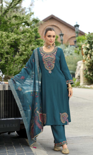 Ibadat Dark Slate Gray 3-Piece Suit