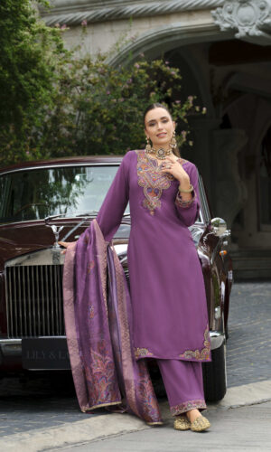 Ibadat Purple 3-Piece Suit